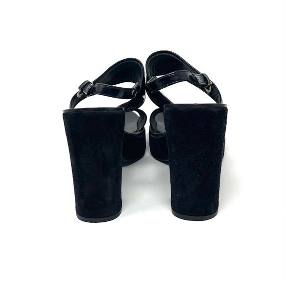 MUI MUI Black Platform Sandals - Patent Leather and Suede - Size 39 - Picture 6 of 10